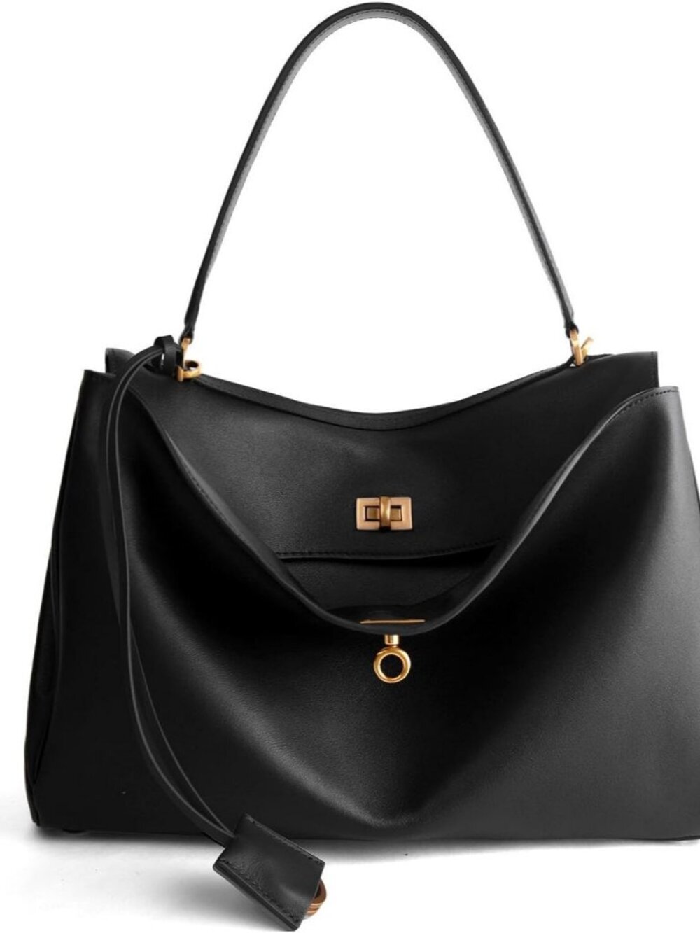 Women's Leather-Black Soft Cowhide Shoulder Satchel Purse Stylish Hand Bags